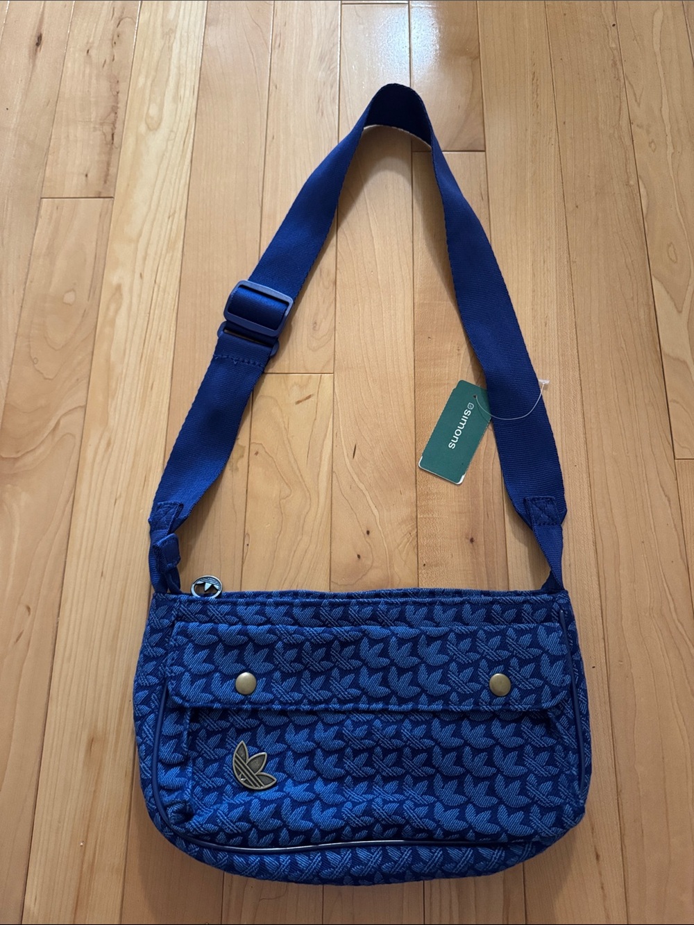 adidas Blue shoulder Bag with Logo Accent